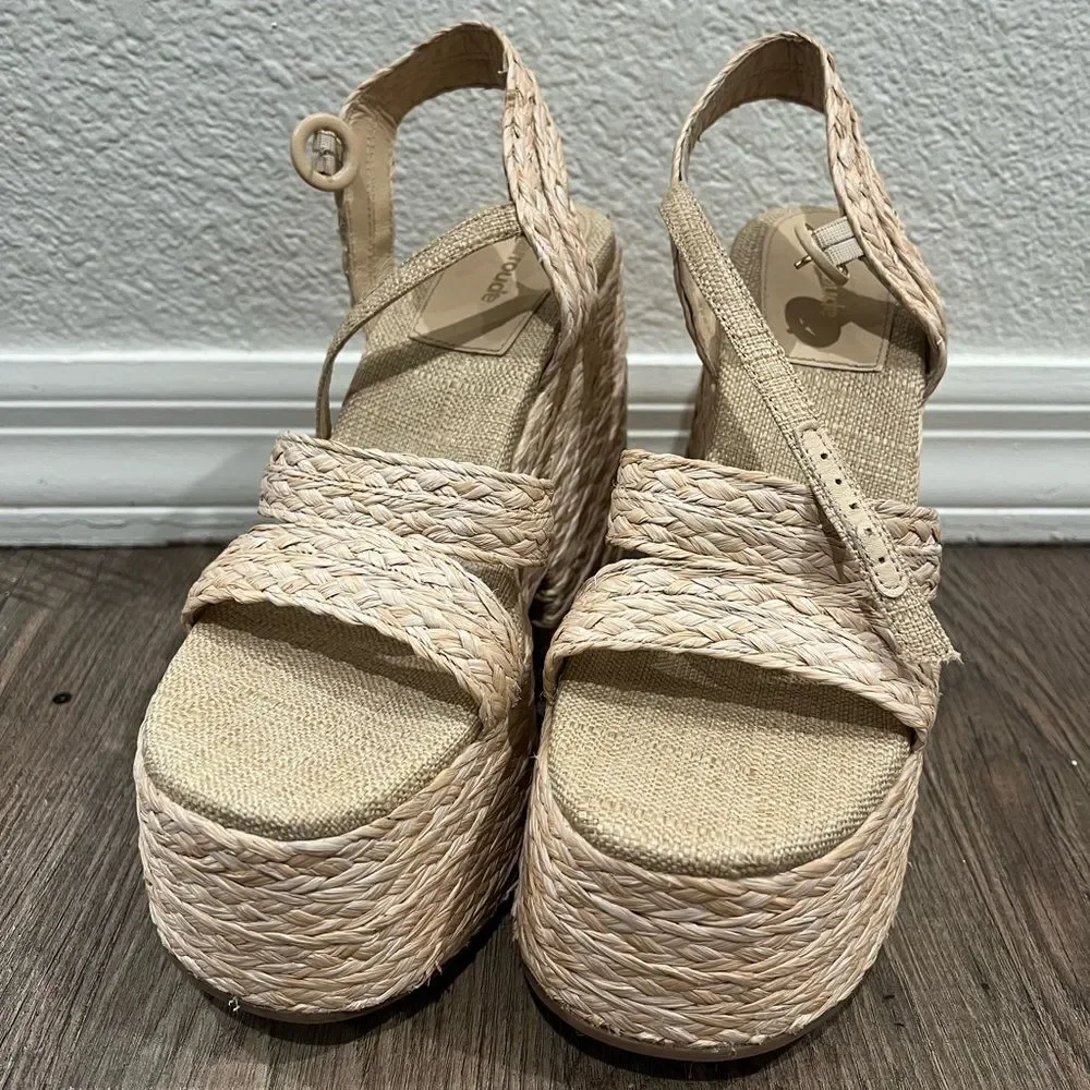 Larroude Carmen Platform in Natural Size 9